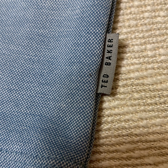 TED Baker London polo shirt shirt sleeve contrasting collar men’s sz 3 - Picture 6 of 13